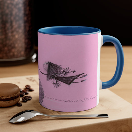 Guardian Angel artwork on Coffee Mug, 11oz✨ perfect gift ✨with pink colors